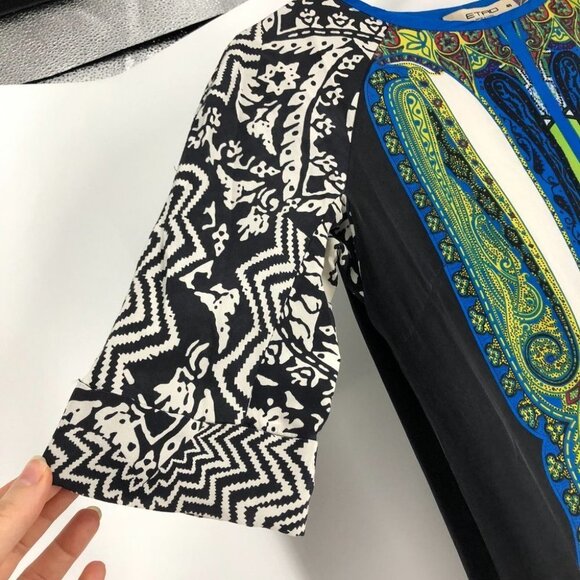 Etro silk tapestry mini dress  abstract print multicolor size 40 (US ~4-6) - Picture 8 of 14